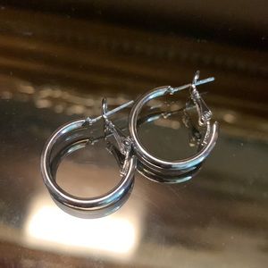 Mini Mini Silver Hoop Earrings